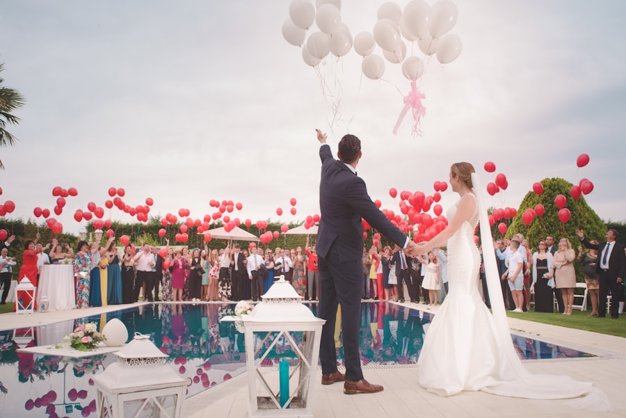 Couple exchanging vows at the altar